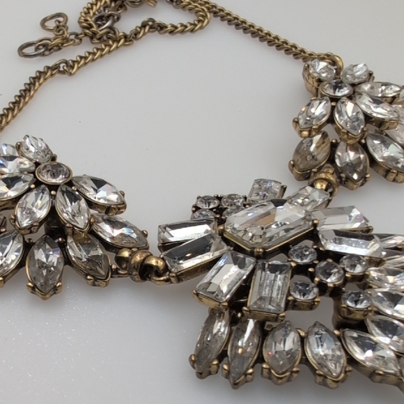 J. Crew Gold and Silver Statement Necklace with Floral Clusters - Picture 3 of 5